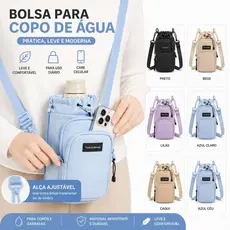 Suporte Para Garrafa De Água Bolsa Porta Garrafa com Alça Ajustável Cabe Celular e Chaveiro CYC-9066771#