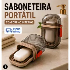 Saboneteira Portátil Para Viagem Porta Sabonete Com Drenagem Interna Tampa Vedada Não Vaza