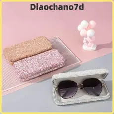 DIAOCBR Óculos De Carro Cristal Strass Armazenamento Hard Shell