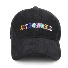Boné De Beisebol Unissex De Veludo Com Botões Ajustáveis , Chapéu Hip-hop , Retrô , ASTROWORLD , Letras Bordadas , Mascu