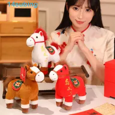 SUBING Brinquedo De Pelúcia De Cavalo Do Zodíaco Chinês , De Postura Em Pé Estilo Desenho Animado , Material