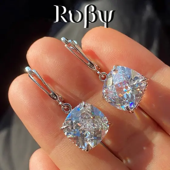 Ruby * Moda Design Geométrico Brincos Banquete de Casamento Brincos Combinando Moda Elegante Luz Joias de Luxo