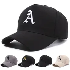 Boné de beisebol masculino de verão com bordado da letra A, boné snapback de algodão ajustável, boné hip hop, bonés espo