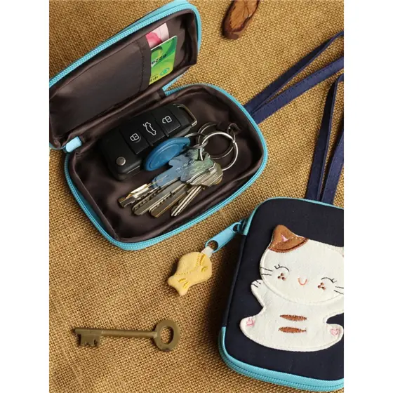 Universal caso chave do carro feminino pequeno armazenamento coreano simples bonito grande capacidade Mini caso chave do