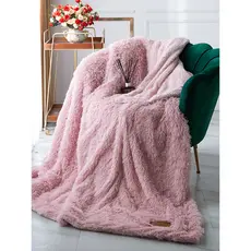 Cobertor duplo grosso outono inverno cobertor de lã longa/lã de cordeiro AB cobertor dupla face europeu simples cor sóli