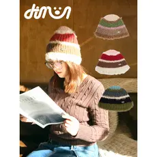 DTMOON chapéu de lã feminino mostrando rosto pequeno grande circunferência da cabeça malha menina chapéu frio outono inv