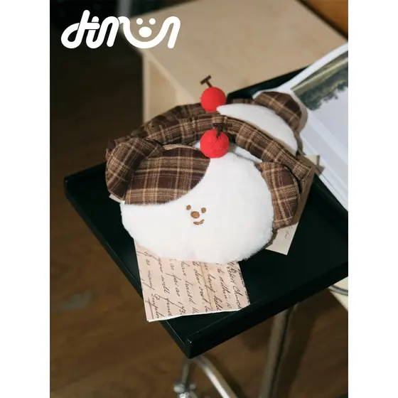 DTMOON bonito filhote de cachorro Waffle mudança saco de armazenamento portátil Bluetooth fone de ouvido chave caso ping