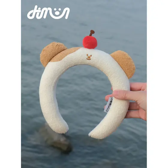 DTMOON bonito pelúcia rosto lavagem bandana 2026 novo estilo acessórios de cabelo feminino Headwear alta crânio para for