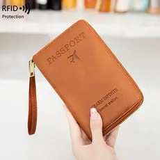 R RFID longo passaporte titular avião bilhete armazenamento documento titular do cartão carteira multifuncional viagem z