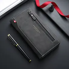 Nova moda masculina carteira com zíper longo Slot para vários cartões grande capacidade multifuncional bolsa de moedas b