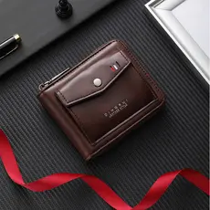 Novos homens Retro curto carteira estudante multifuncional documento titular do cartão zíper bolsa de moedas grande capa