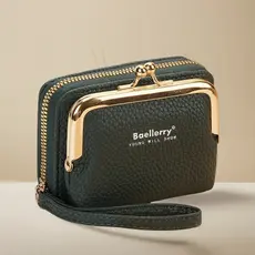Novas senhoras portátil zíper moeda bolsa órgão ID titular do cartão Multi-Slot para cartão Mini forro saco requintado H