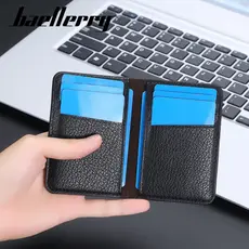 Novo Mini titular do cartão masculino High-End sentimento lichia padrão Multi-cartão Slot leve simples pequeno titular d