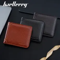 Nova carteira masculina curta primeira camada de couro Multi-Slot para cartão carteira de negócios High-End carteira de