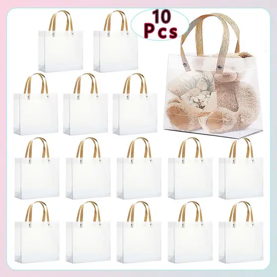 Kit 10/20/30 unid Sacolas De Plástico Transparente Fosco para Embrulhar Doces e Presentes