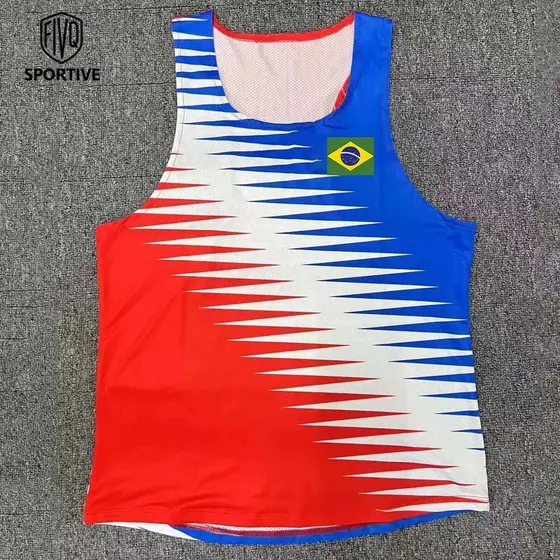 Atletismo Regata Masculina Correndo Singlet Secagem Rápida Elástico Esporte Fitness Colete De Corrida Masculino
