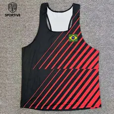 Regata Masculina De Atletismo Para Corrida , Camiseta De Secagem Rápida , Elástica , Esportiva , Fitness