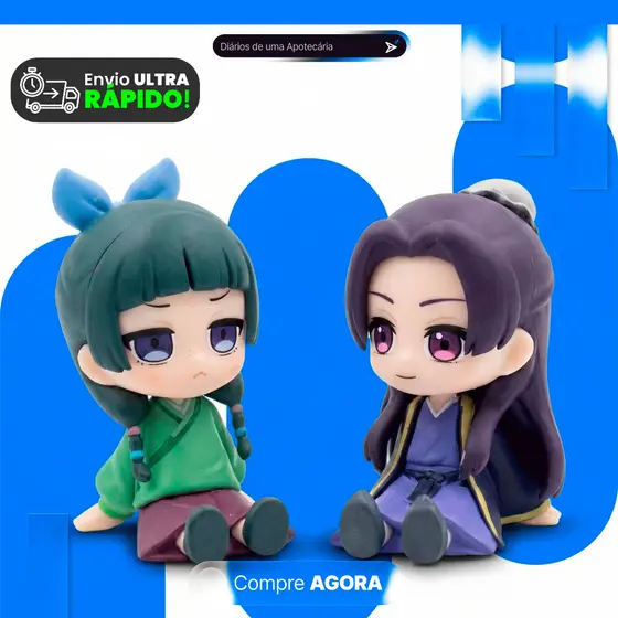 Maomao e Jinshi Action Figure Boneco Diários de uma Apotecária Anime Mini Figure 6cm Kawaii PVC
