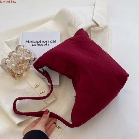 JUNYUE Bolsa De Mão De Cor Sólida , Para Bolinhos De Grande Capacidade Leve De Nylon Macio , Sacola De Ombro