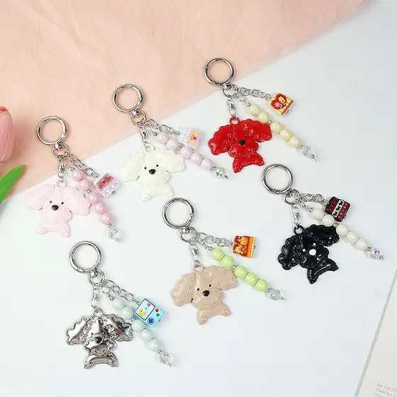 Chaveiro de bolsa de liga DIY com contas de pelúcia