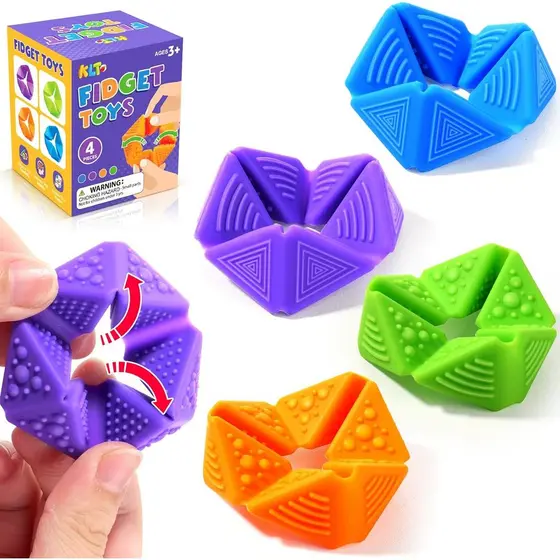 KLTFidgetSensoryToysforKids: Cubo Sensorial Silencioso com Texturas - Brinquedos Calmantes para Crianças Autistas para R