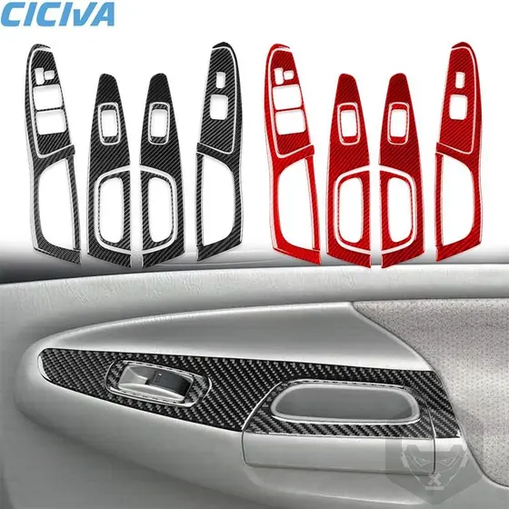 Para Toyota Tacoma 2005 2006 2007 2008 2009 2010 Adesivo De Fibra Carbono Do Carro Interior Janela Interruptor Elevação 