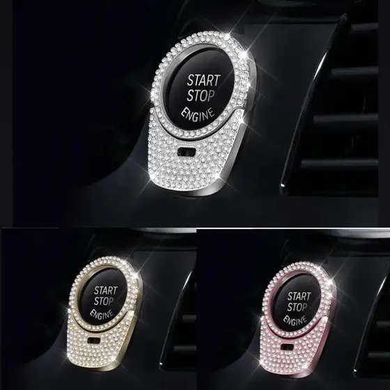Estilo Do Carro Cristal Strass Motor START STOP Interruptor Botão Guarnição Cobre Adesivo Apto Para BMW 1 5 7 Série X3 X