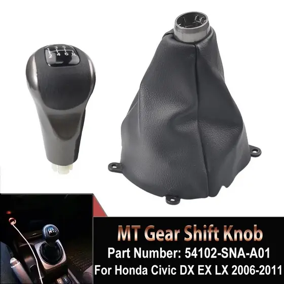 Manopla De Mudança De Marcha Manual Para Carro , 6 Velocidades , Com Capa De Bota , Honda Civic 2006 2007 2008 2009 2010
