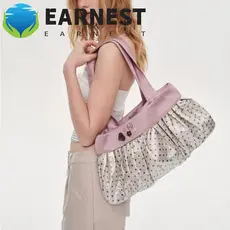 Bolsa De Ombro De Bolinhas EARNEST , Sacola De Lona Leve Estilo Coreano , Impressão De Grande Capacidade