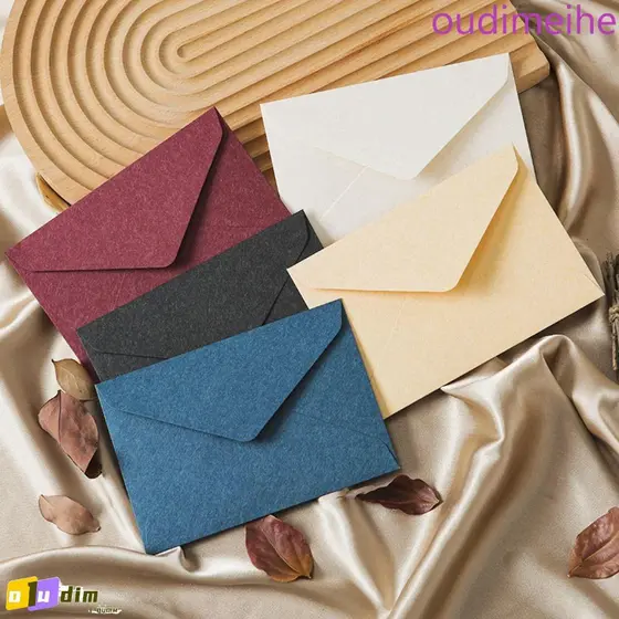 OUDIMEIHE 10 Peças Conjunto De Papel De Carta De Decoração , Envelopes De Cartão De Convite De Envelope De Pele De Carne