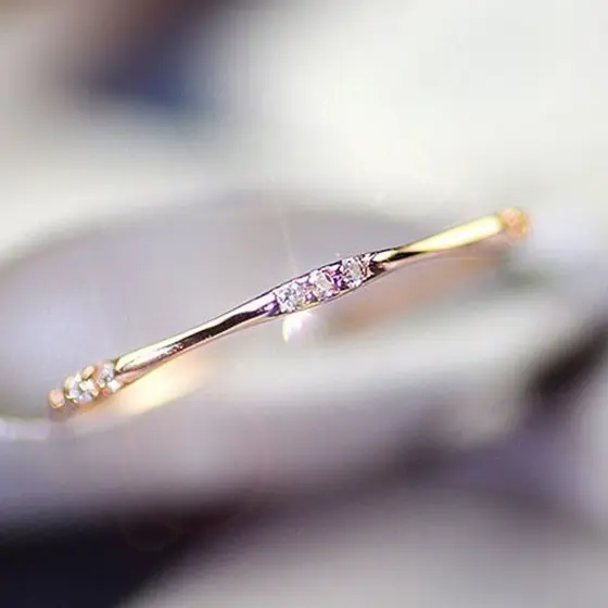 Anel Luxo Leve 9 Diamantes Pequenos Rose Gold Cute Artesanato anel masculino homens acessórios de moda coreanos anel fem