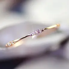 Anel Luxo Leve 9 Diamantes Pequenos Rose Gold Cute Artesanato anel masculino homens acessórios de moda coreanos anel fem