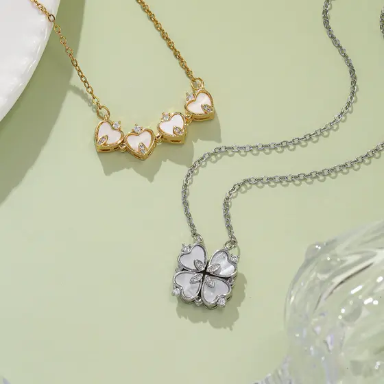 1pc, Colar de pendente feminino moderno, um coração aberto em forma de coração de cobre com zircônia sintética