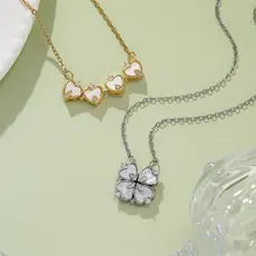 1pc, Colar de pendente feminino moderno, um coração aberto em forma de coração de cobre com zircônia sintética