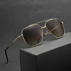 Nova Moda Masculina Óculos De Sol Piloto Clássico Condução Armação De Metal Espelho Lazer Pesca Negócios uv400
