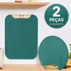 Tábua De Corte Antibacteriana À Prova De Mofo 31cm Com Suporte Em Pé Para Cozinha