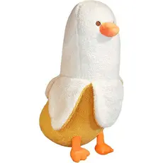 Banana Pato Brinquedo De Pelúcia Bonito Plushie Abraçando Travesseiro Animal Para Meninas E Meninos Branco 19.7 "