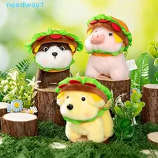NEEDWAY Kawaii Foodie Chaveiro , Tamanho Portátil Compacto Requintado Bordado Hambúrguer Animal Plushie