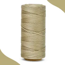 Cordão Encerado 1mm - Fio Cordone Bege Areia - 100 Metros - BRX