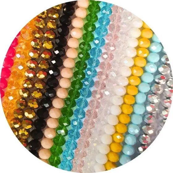 2 Fios de Cristal Achatado 8MM Miçanga Artesanato Terço e Pulseiras - aprox 130 contas