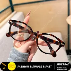 (JIUERBA) Armação Oval Com Estampa De Leopardo , Óculos Retrô Anti-Luz Azul Para Mulheres E Homens
