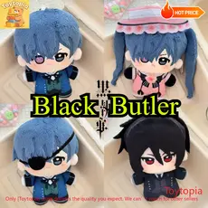 Chaveiro De Pelúcia De Mordomo Preto De 10 Cm Sebastian‌ Bonito Anime Brinquedo Macio Ciel Em Vestido Boneca De Algodão