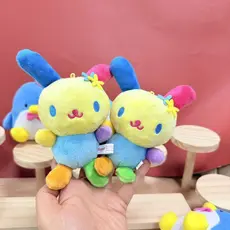 10cm Coelho Colorido UsaHaNa Boneca De Pelúcia Dos Desenhos Animados Chaveiro Doce Mole Saco Pingente Decoração