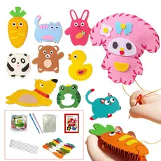 21 peças Kit de costura DIY brinquedos educativos para crianças para brinquedos animais treinamento de costura capacidad