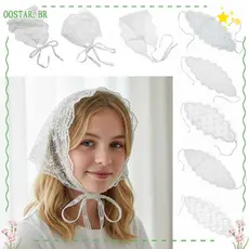 OOSTAR Lenço De Cabelo , Cabeça Com Padrão De Flor Estilo Francês , Fita Fina Seda De Renda Branca Para Meninas E Mulher