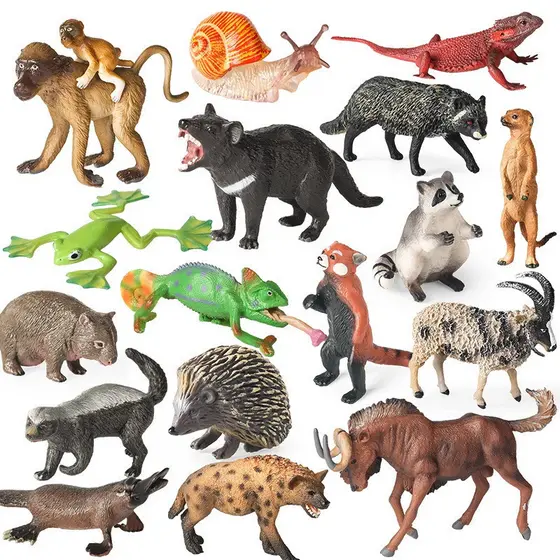 Animais Selvagens Lagarto Macaco Antílope Salamandra Hyaenidae Camaleão Figura de Ação Modelo Coleção de Figurinhas Pres