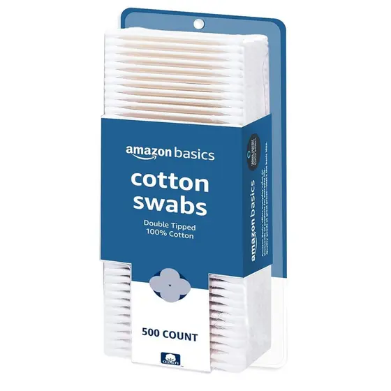 Cotonetes Basics para Higiene Pessoal e Cuidados com Bebês, 500 Unidades, 1 Pacote