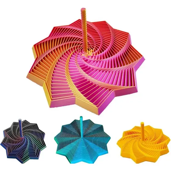 Estrela Sensorial 3D Expandida, Novidade 2025, Espiral Hexagonal Sensorial Rotativa de Descompressão Impressa em 3D com