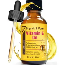 Óleo de Vitamina E Ultra Puro Seven Minerals - 75.000 I.U. Tocoferol D-Alpha de Espectro Completo, 1 Fl Oz - Óleo de Vit