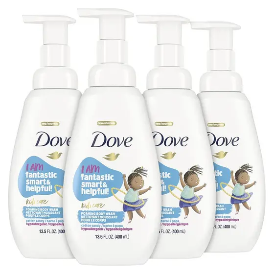 Sabonete Líquido Dove para Crianças, Aroma de Algodão Doce, Hipoalergênico, 4 Unidades, 13,5 Fl Oz
